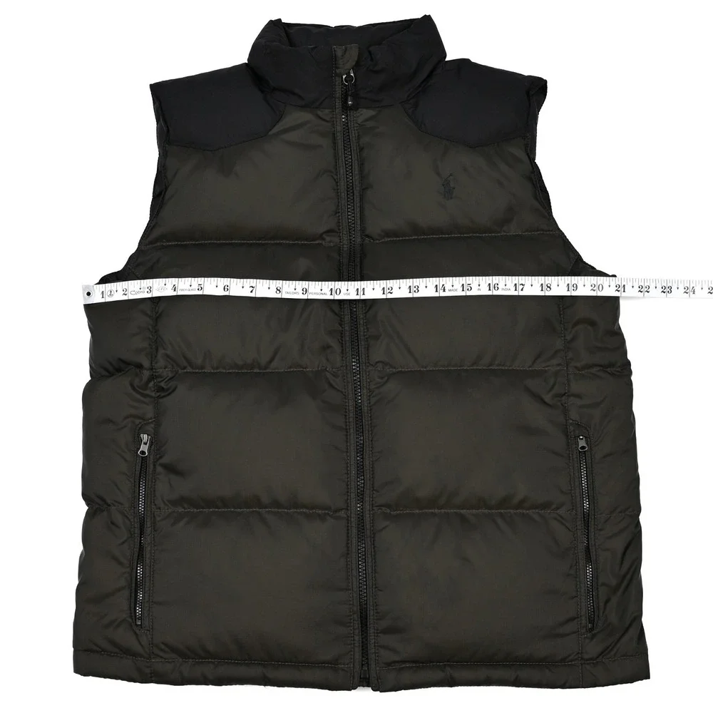 Polo Ralph Lauren Puffer Vest Youth Large Down Full Zip Pockets Preppy Pony
